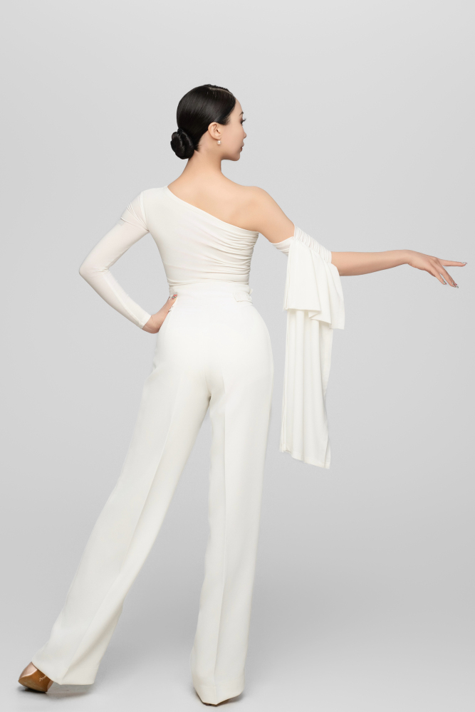 Adjustable Waist Ballroom Trousers For Women (white)