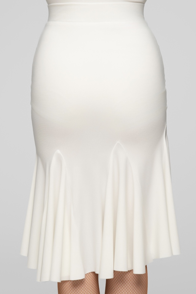 Drawstring Flowing Latin Skirt For Women (White)