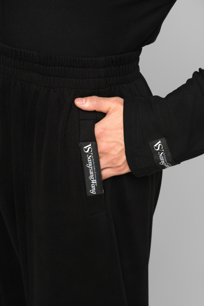 Ultra-Comfortable Double-Sided Fleece Straight-Leg Pants For Men (Black)