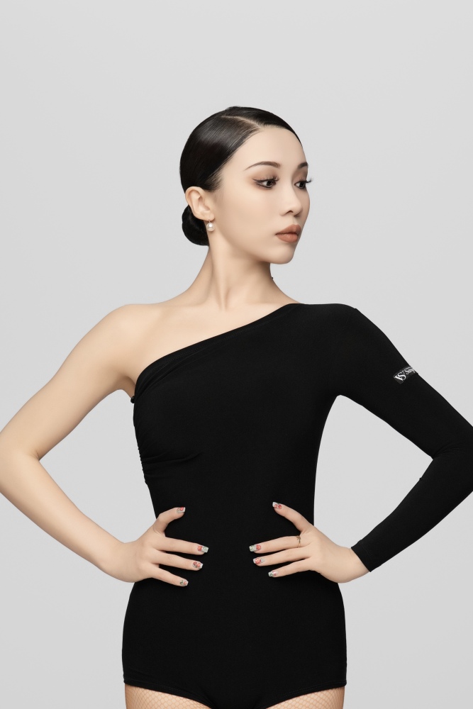 Asymmetrical Shoulder Removable Sash Bodysuit For Women (White)
