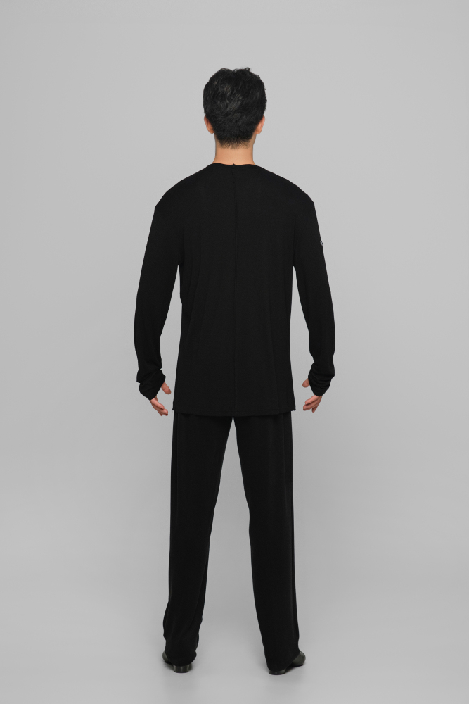 Frayed Hem V-Neck Top For Men (Milk Tea)