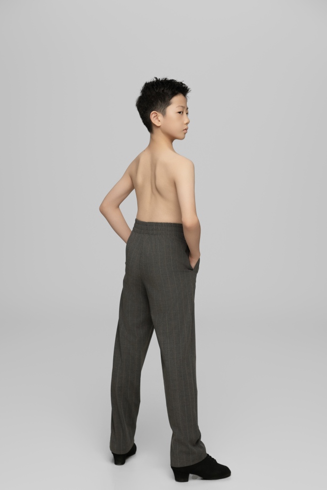 Elastic Waist Pants For Boys (Textured Grey)