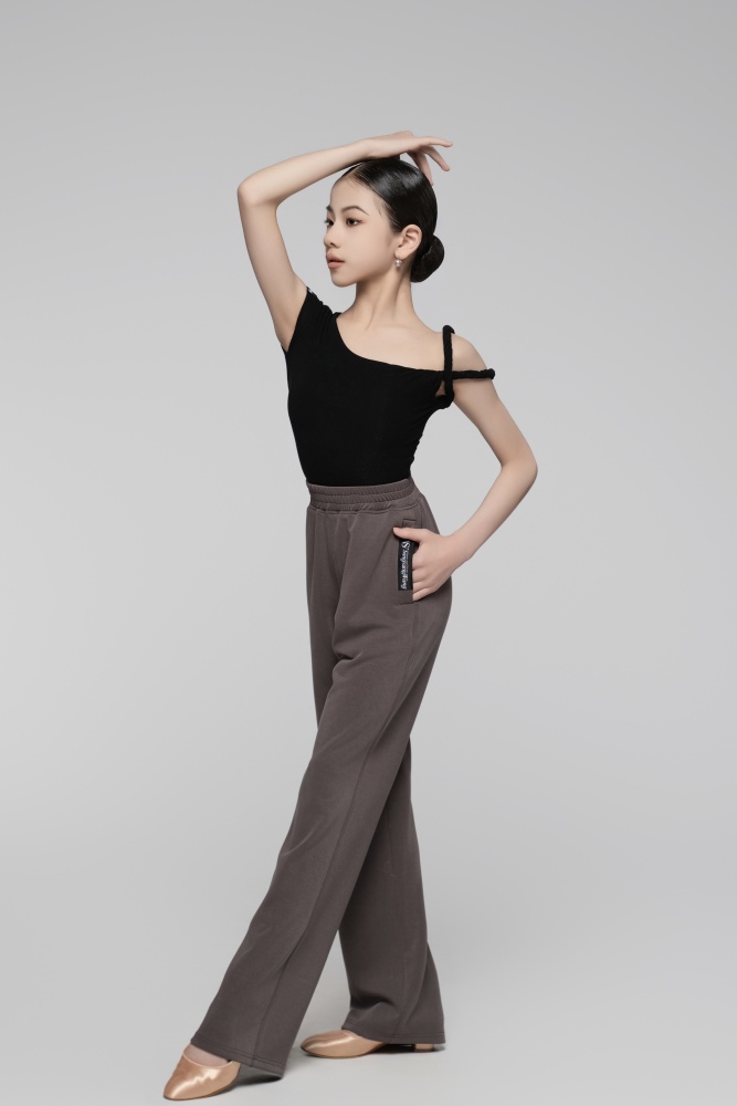 Ultra-Fine Ribbed Asymmetrical Shoulder Twisted Cord Bodysuit For Girls (Nude)