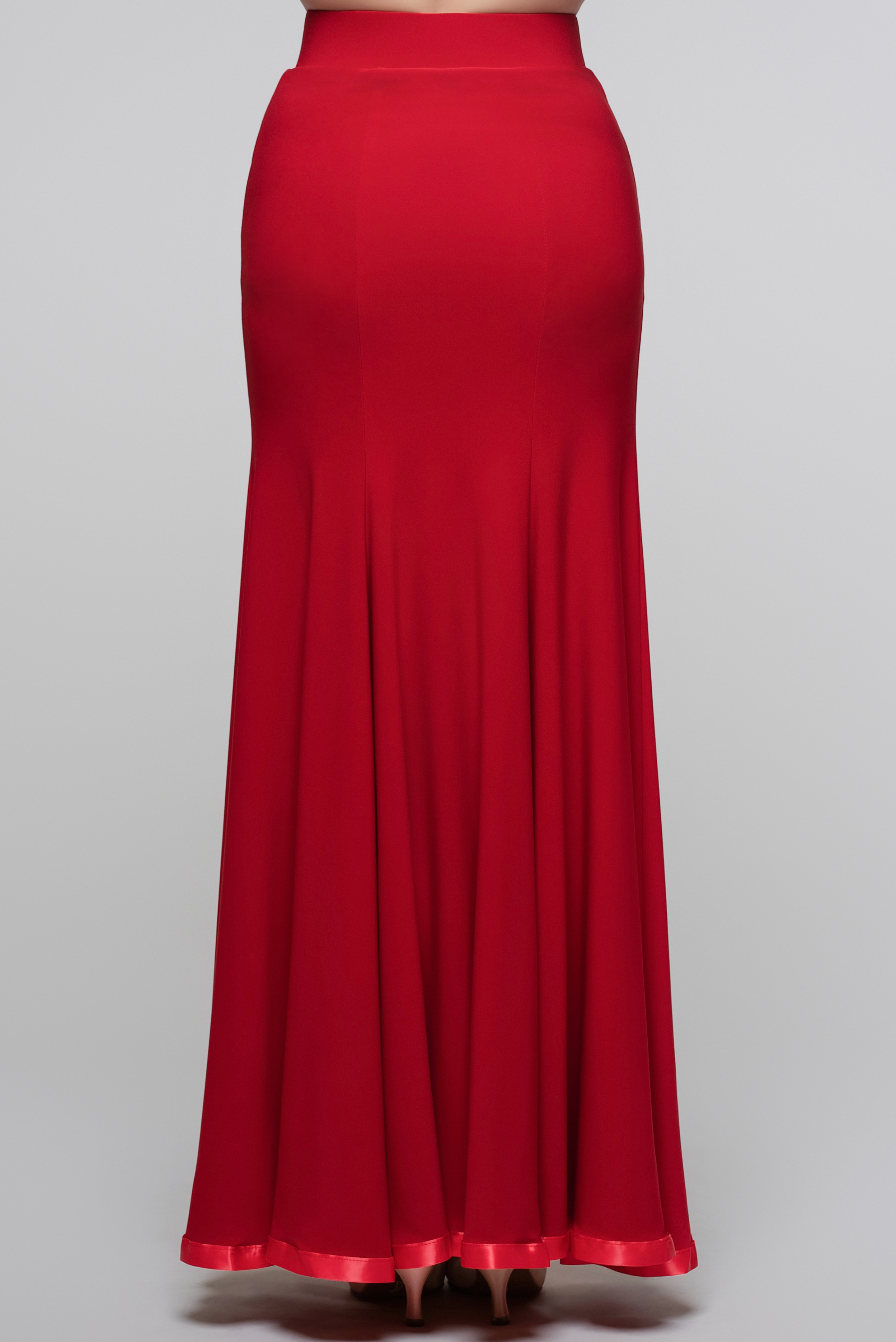 Floral Slit Ballroom Skirt Dress (Red/ With Arm Cuffs)