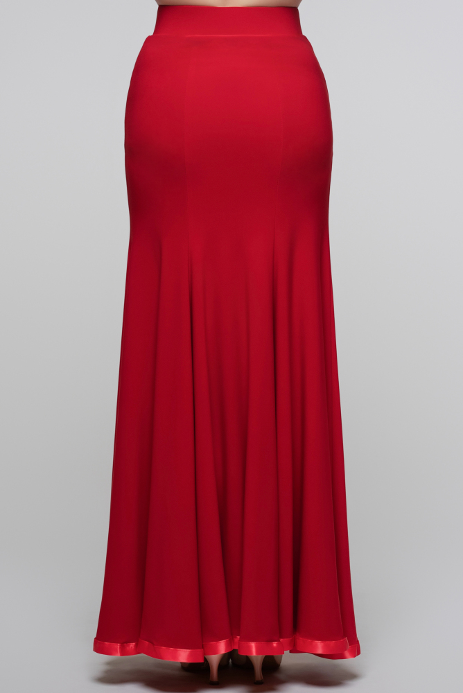 Floral Slit Ballroom Skirt Dress (Red/ With Arm Cuffs)