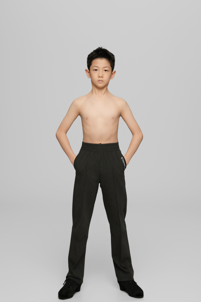 Elastic Waist Pants For Boys (Textured Grey)