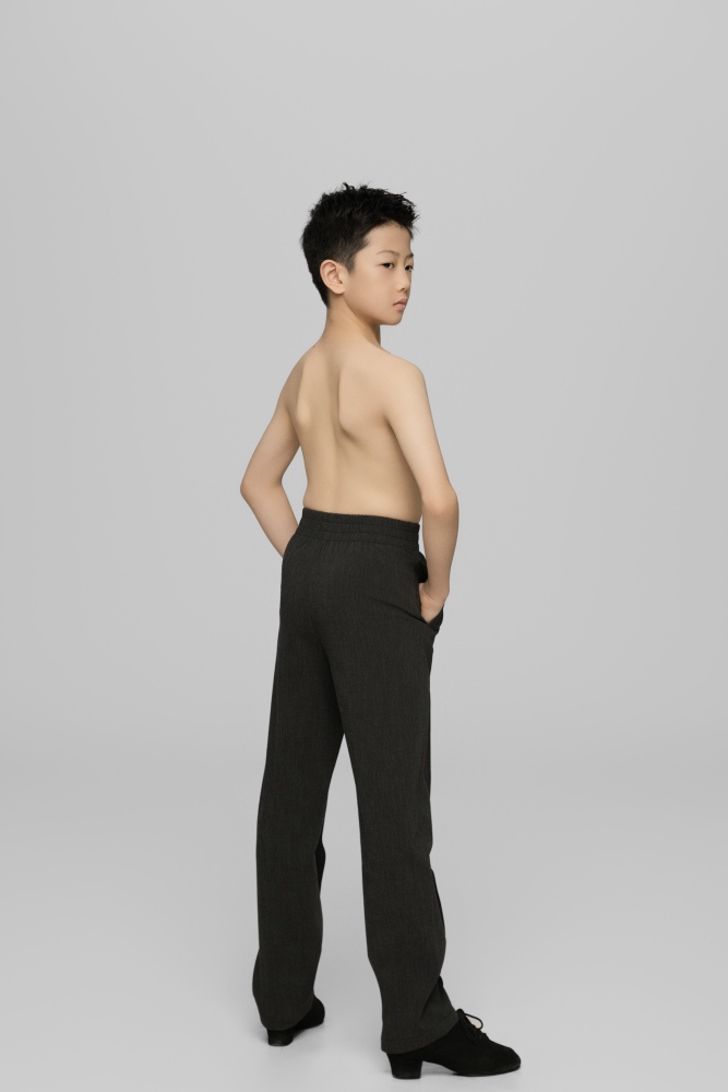 Elastic Waist Pants For Boys (Textured Grey)