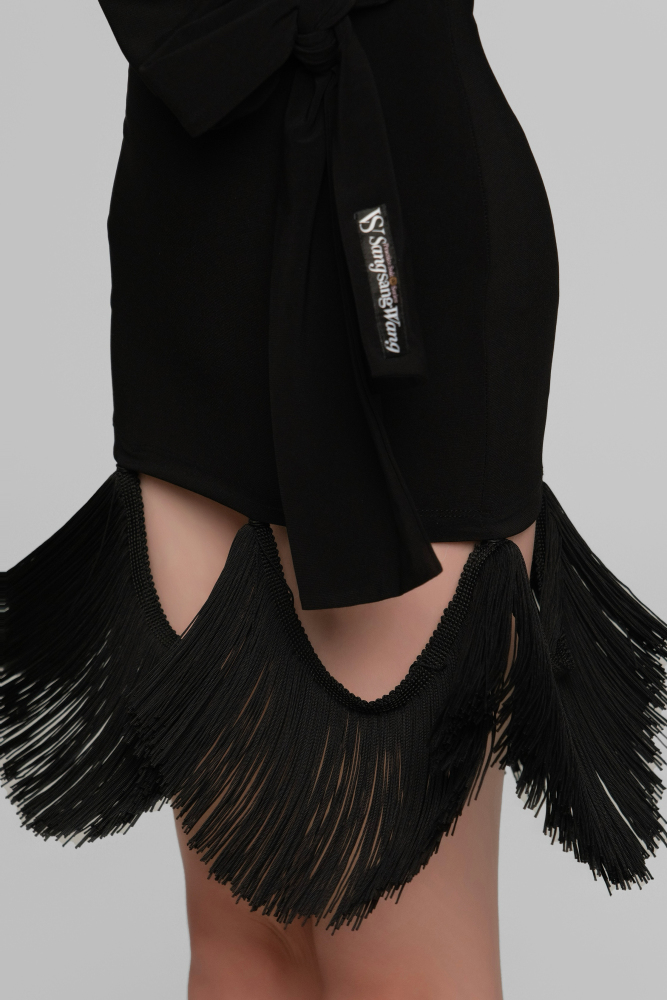 Halter Neck Dress with Removable Fringe (Caramel)#240922