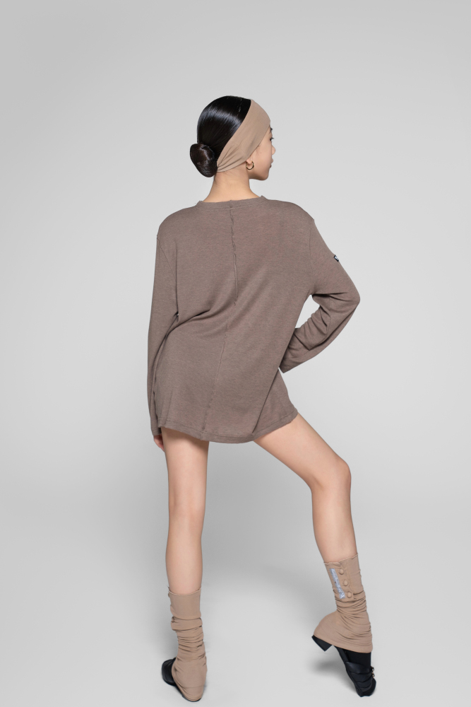 Fine Thread Button Socks (Milk Tea)