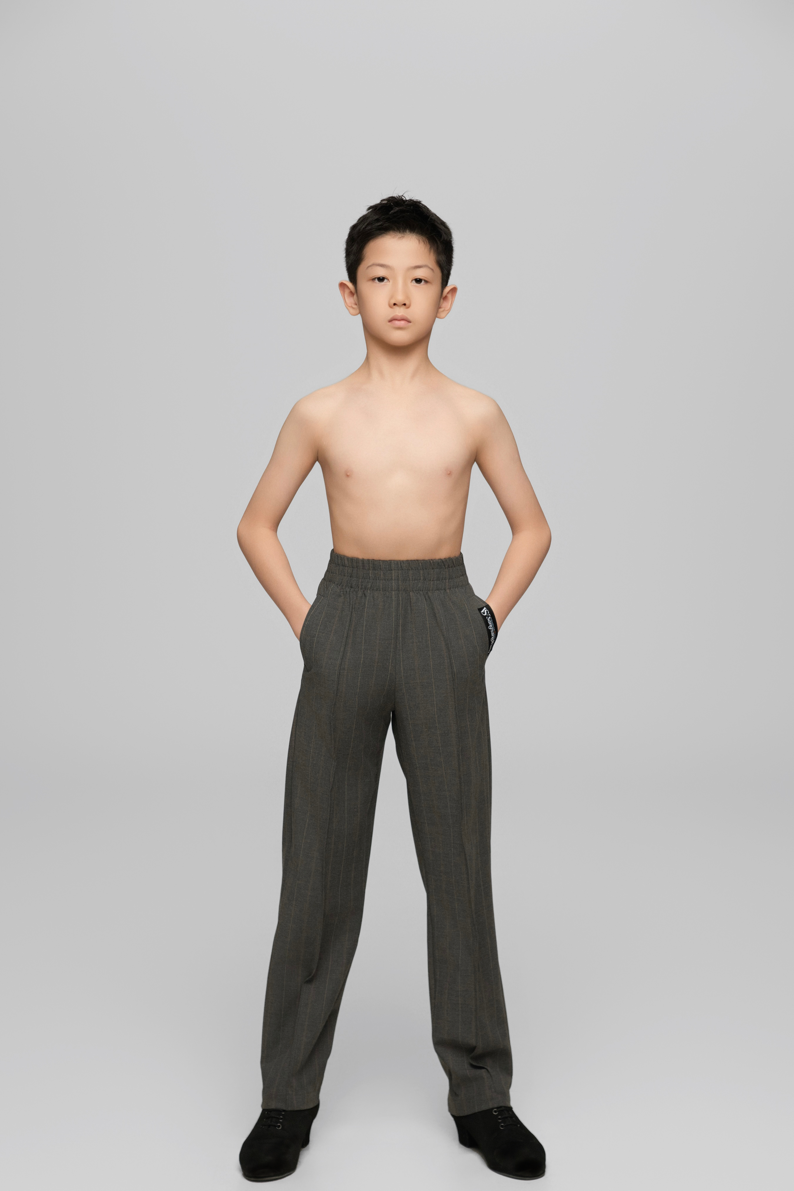 Elastic Waist Pants For Boys (Textured Grey)