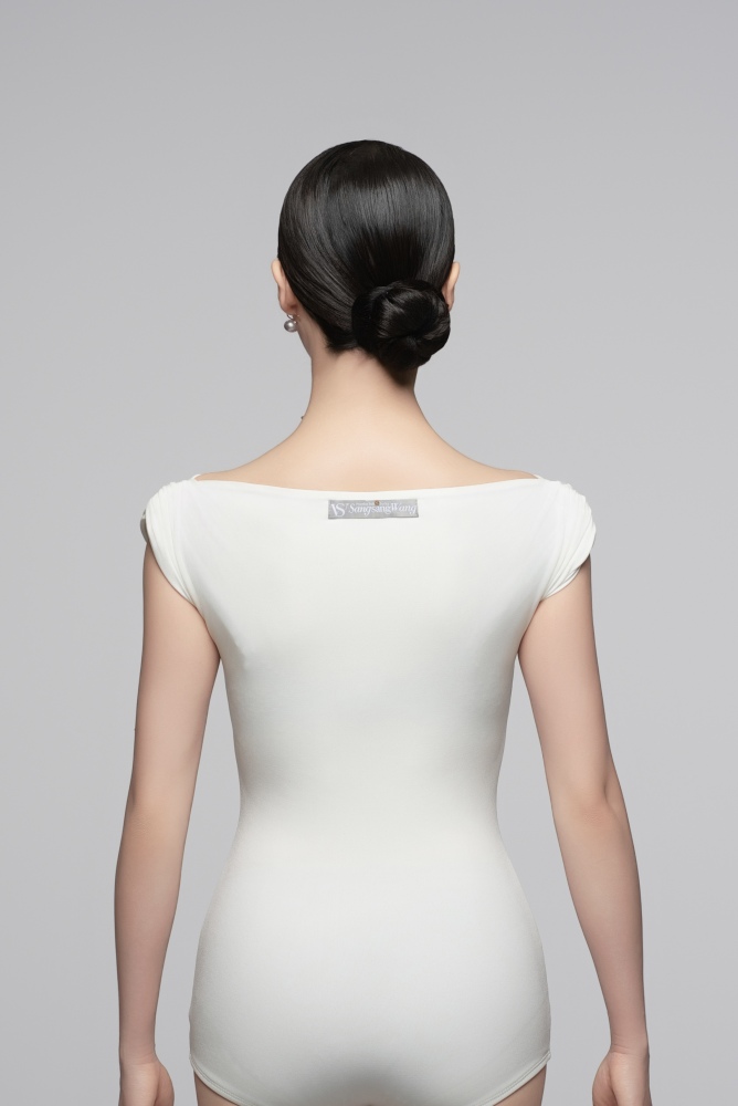 Wide Neckline With Shoulder Covering Top For Women (White)