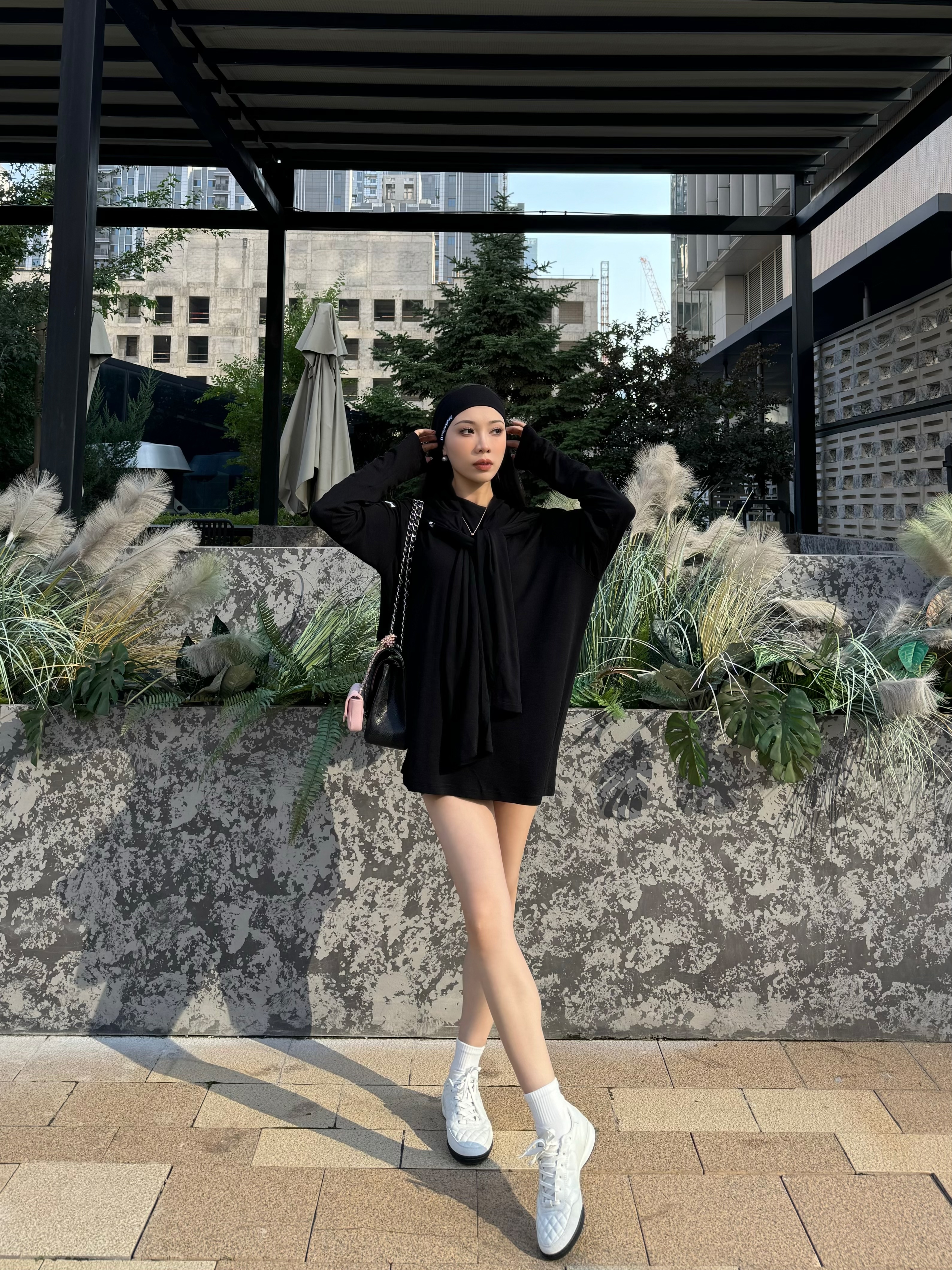 Frayed Hem Round Neck Top For Women (Milk Tea)