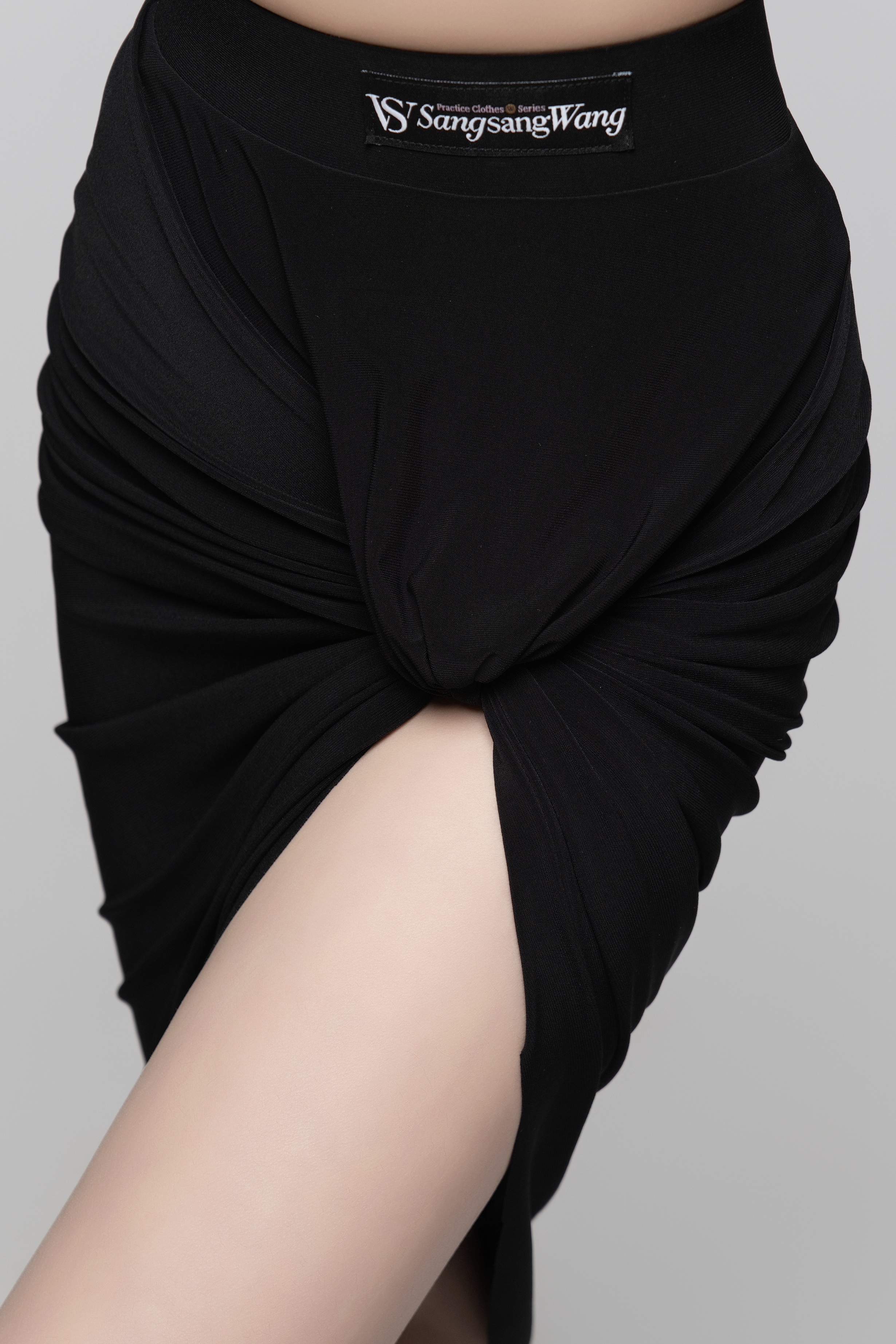 Red Wrapped Pleated Asymmetrical Skirt (Red)