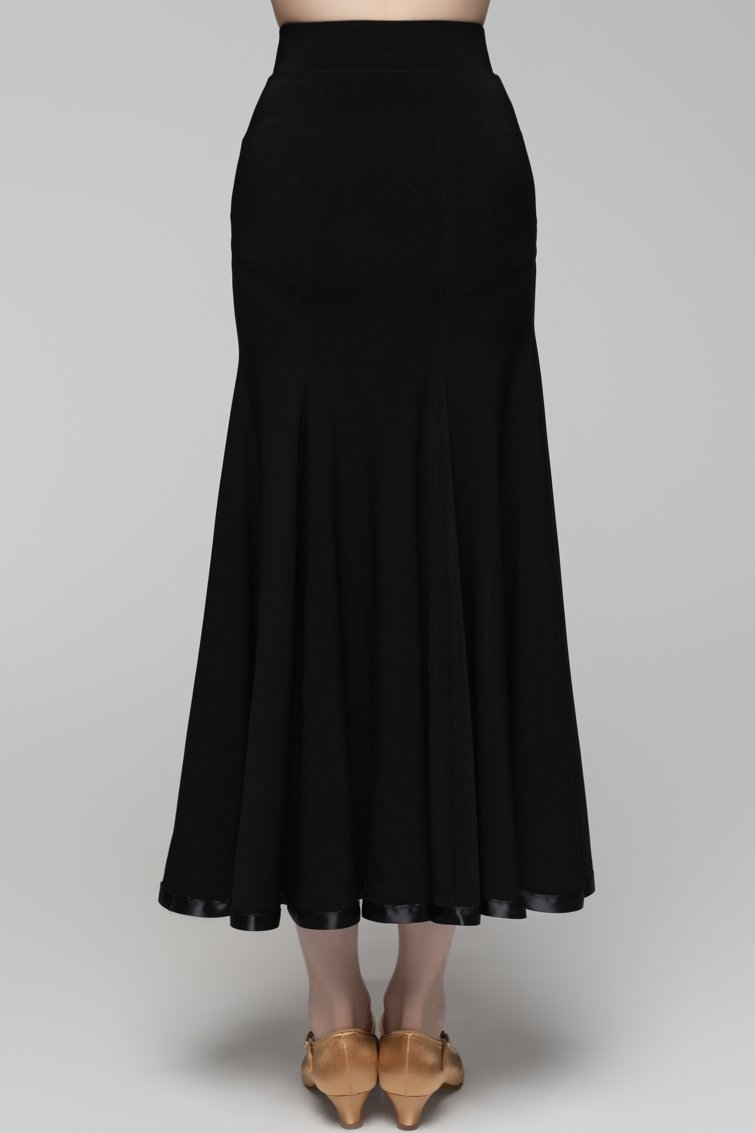 Floral Slit Ballroom Skirt Dress (Black/ With Arm Cuffs)