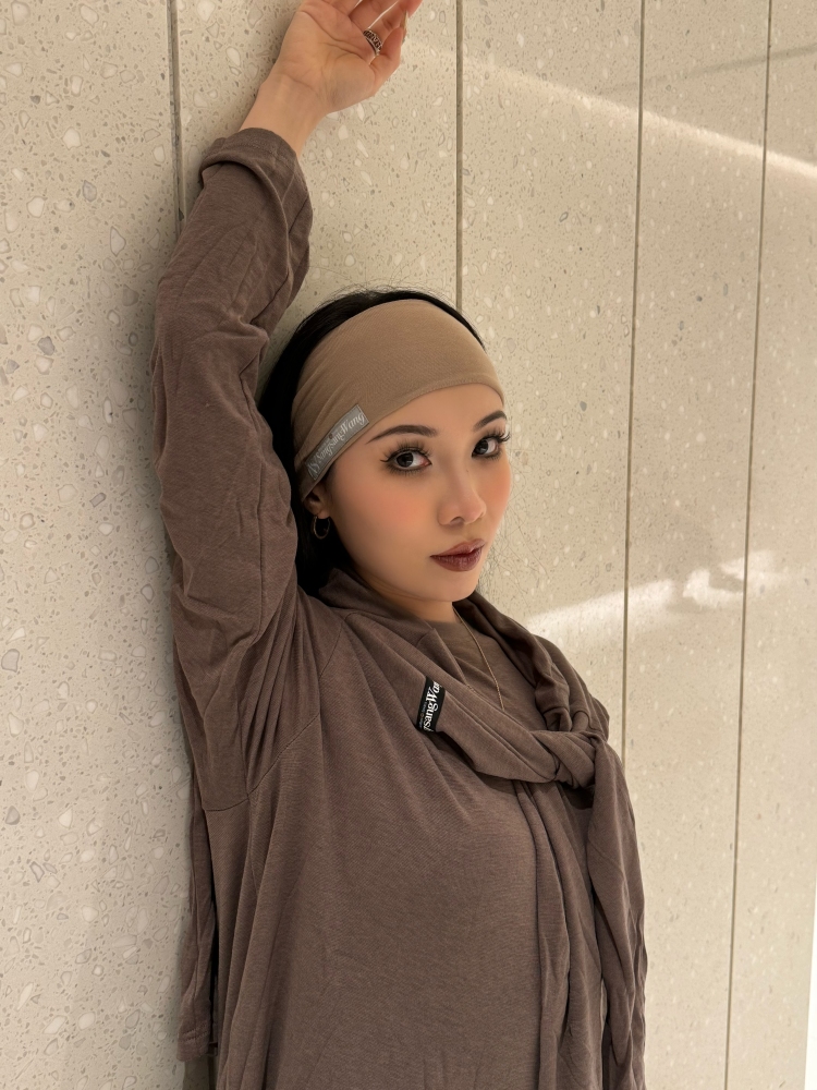 Frayed Hem Round Neck Top For Women (Milk Tea)