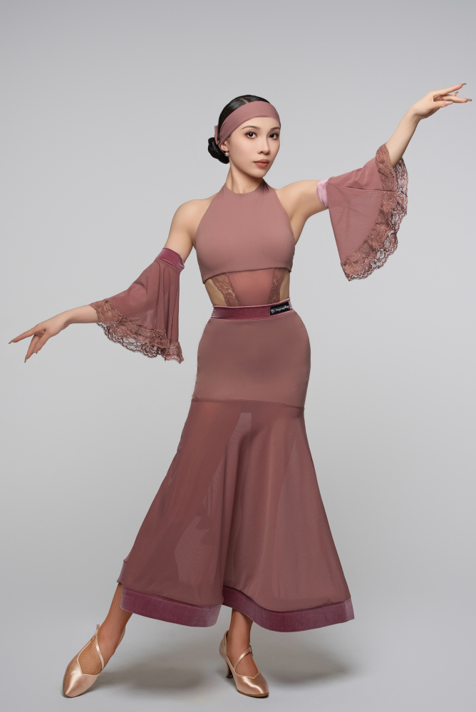 Lace Halter Bodysuit with Waist Cutout for Women (Rose/ With Headband)