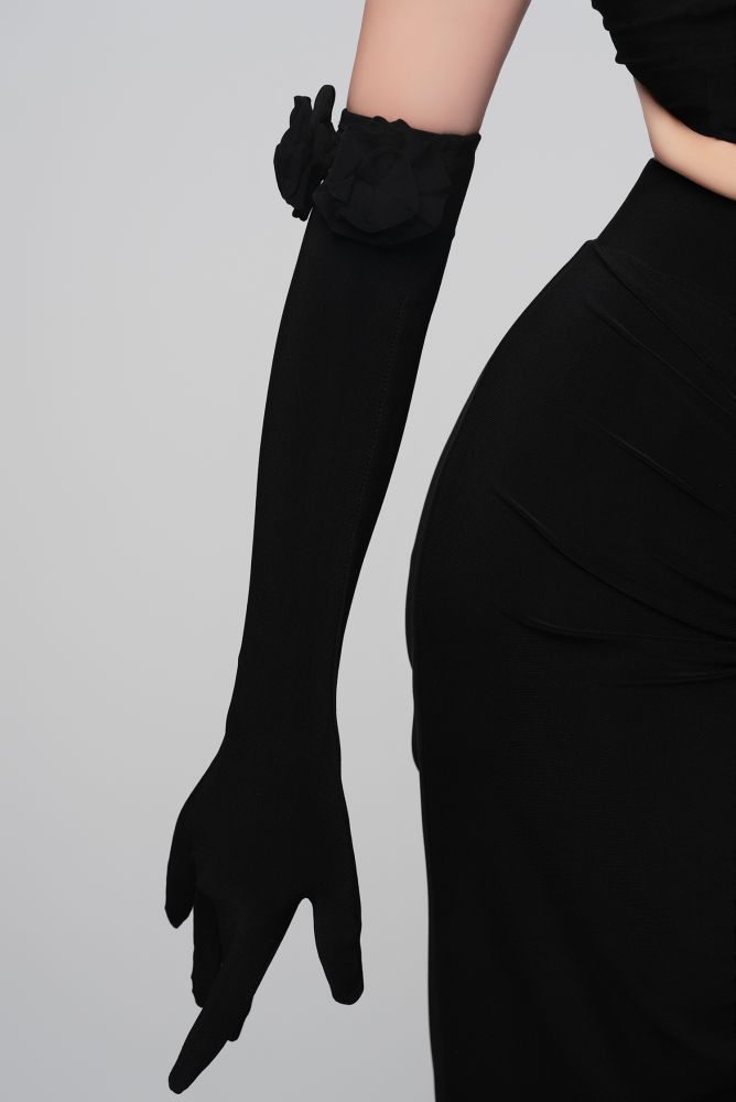 Floral Gloves For Women (Red)