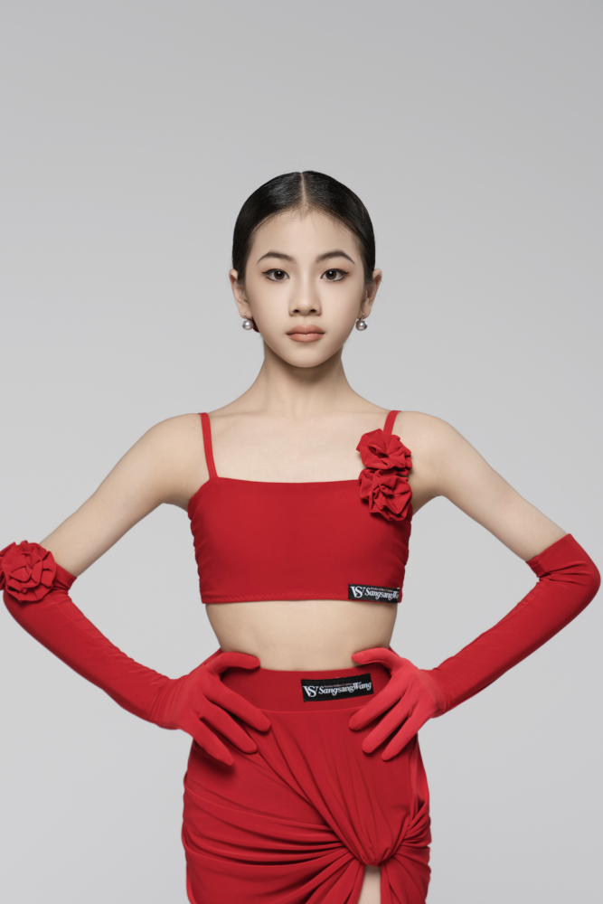 Floral Gloves For Girls (Red)