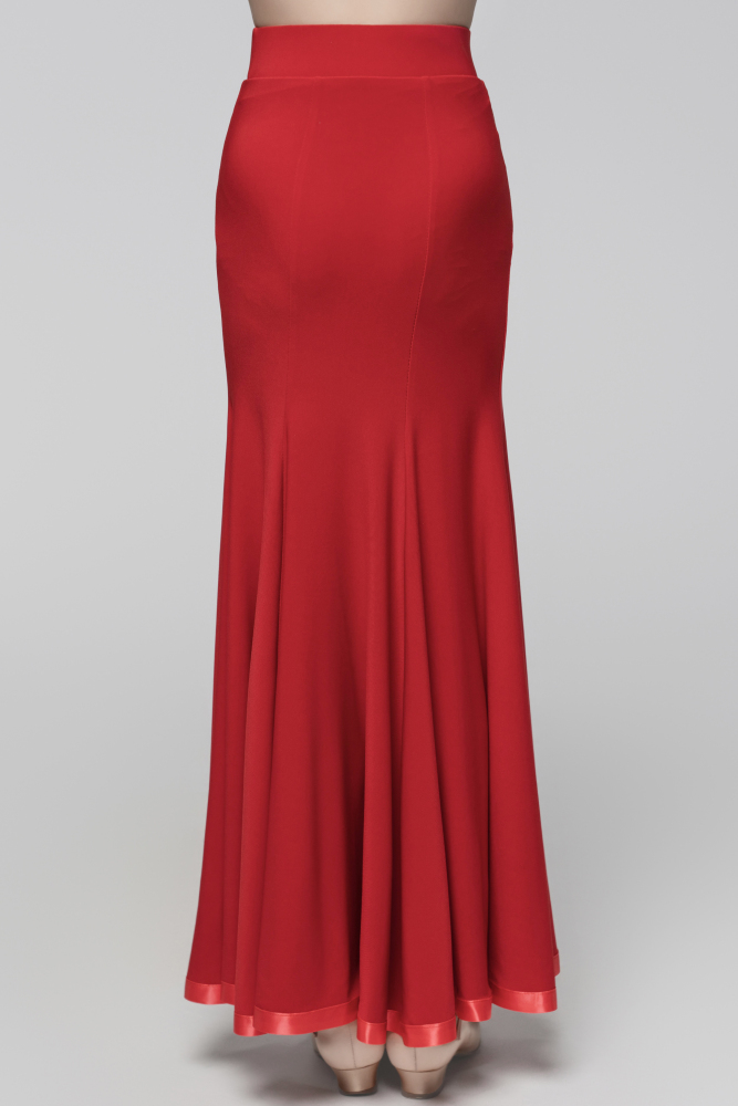Floral Slit Ballroom Skirt Dress (Red/ With Arm Cuffs)