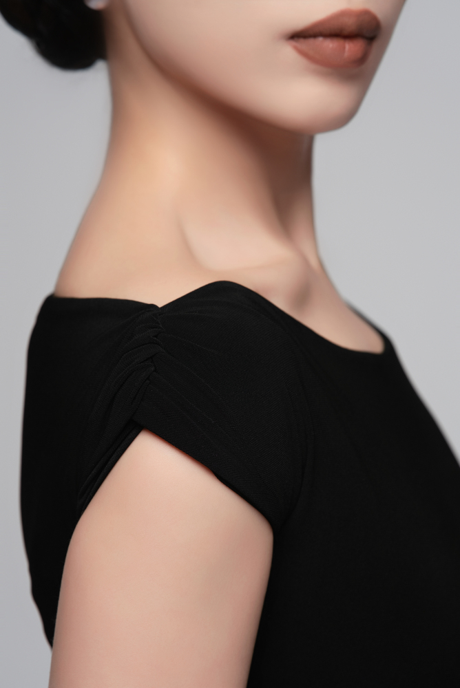 Wide Neckline With Shoulder Covering Top For Women (White)