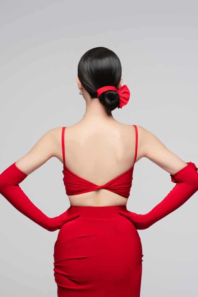 Floral Gloves For Women (Red)