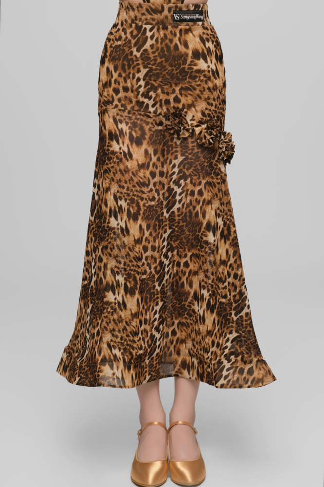 Girls' Leopard Print Floral Modern Dress