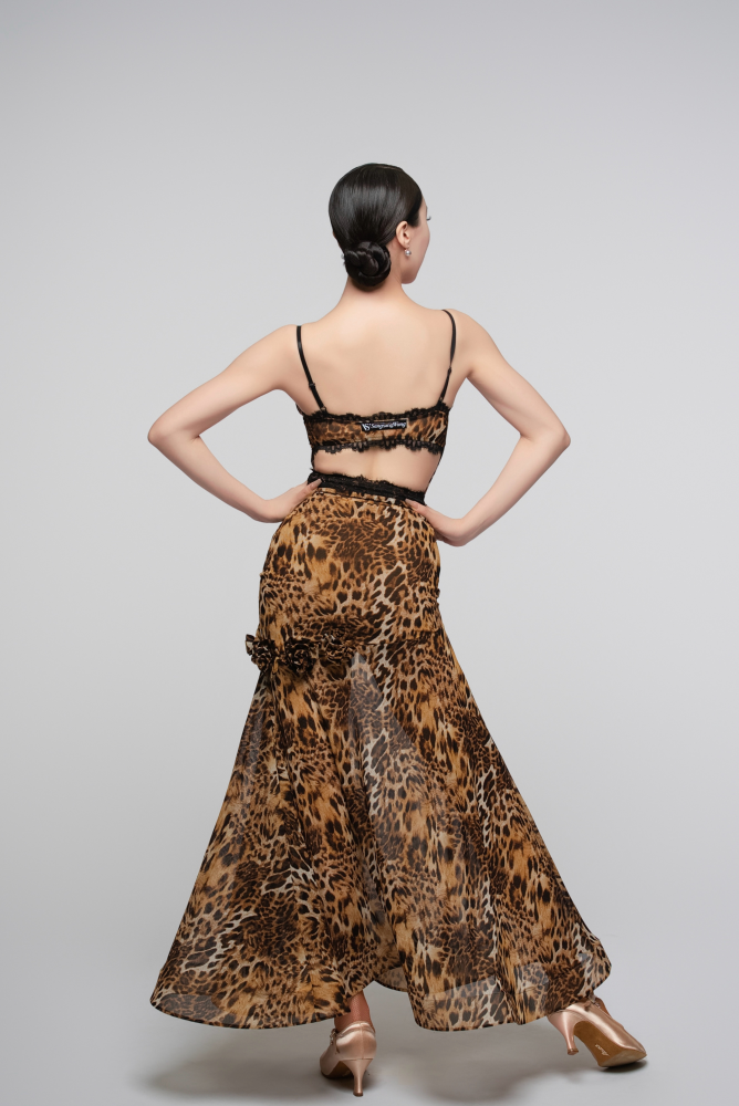 Women's Leopard Print Floral Modern Dress