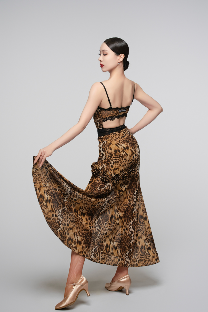 Women's Leopard Print Floral Modern Dress