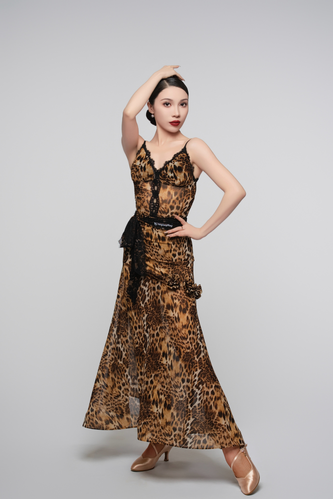 Women's Leopard Print Floral Modern Dress