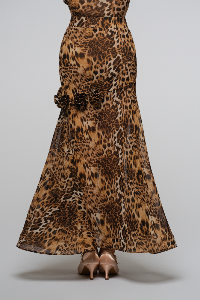 Women's Leopard Print Floral Modern Dress