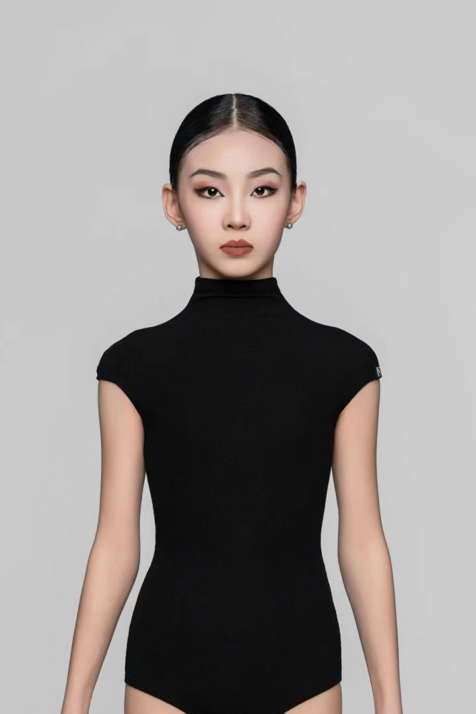 Ribbed Sleeveless Bodysuit (Blue)