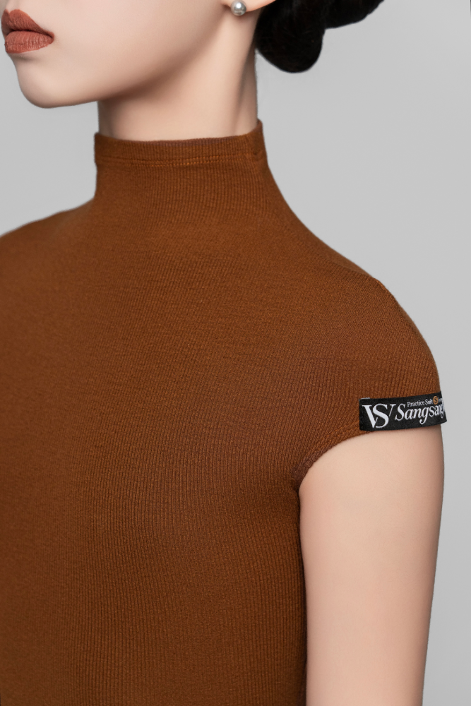 Ribbed Sleeveless Bodysuit (Blue)