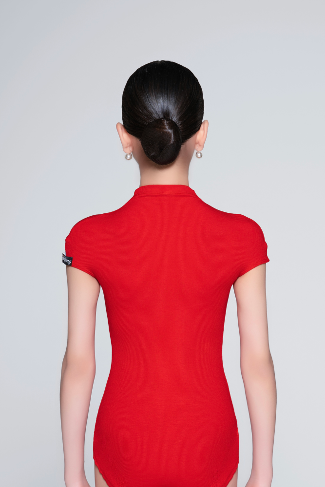 Ribbed Sleeveless Bodysuit (Blue)