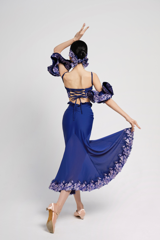 Girls' Embroidered Short Sleeveless Top (Violet)