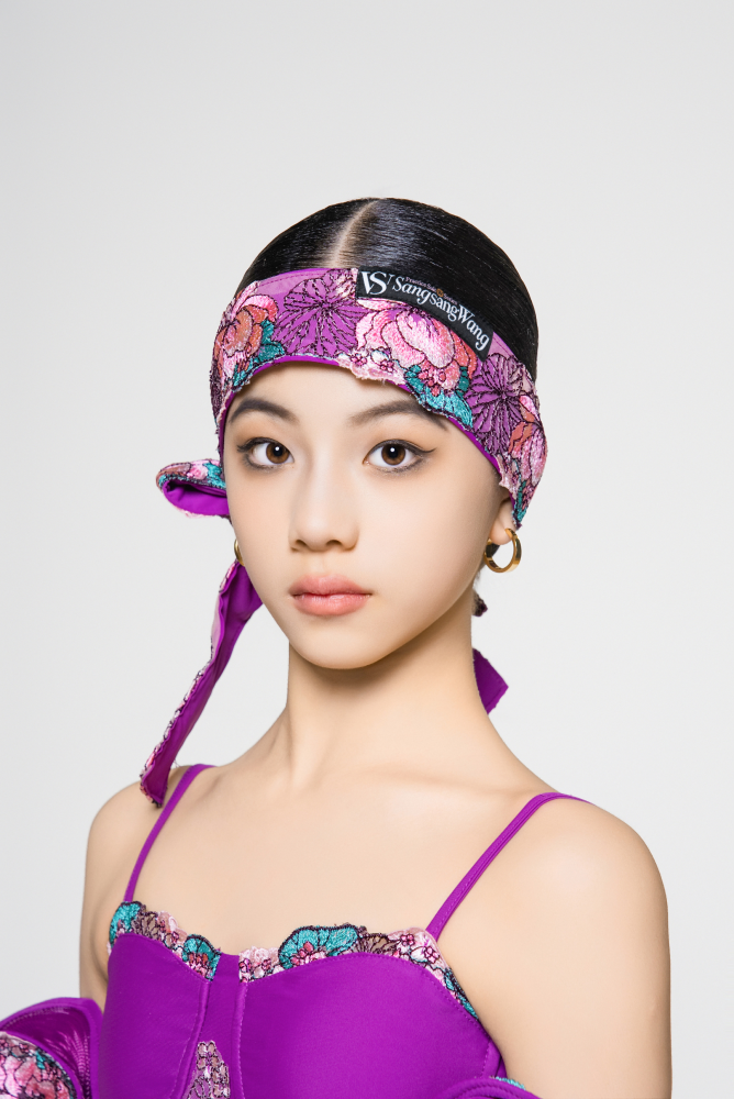 Girls' Embroidered Short Sleeveless Top (Violet)