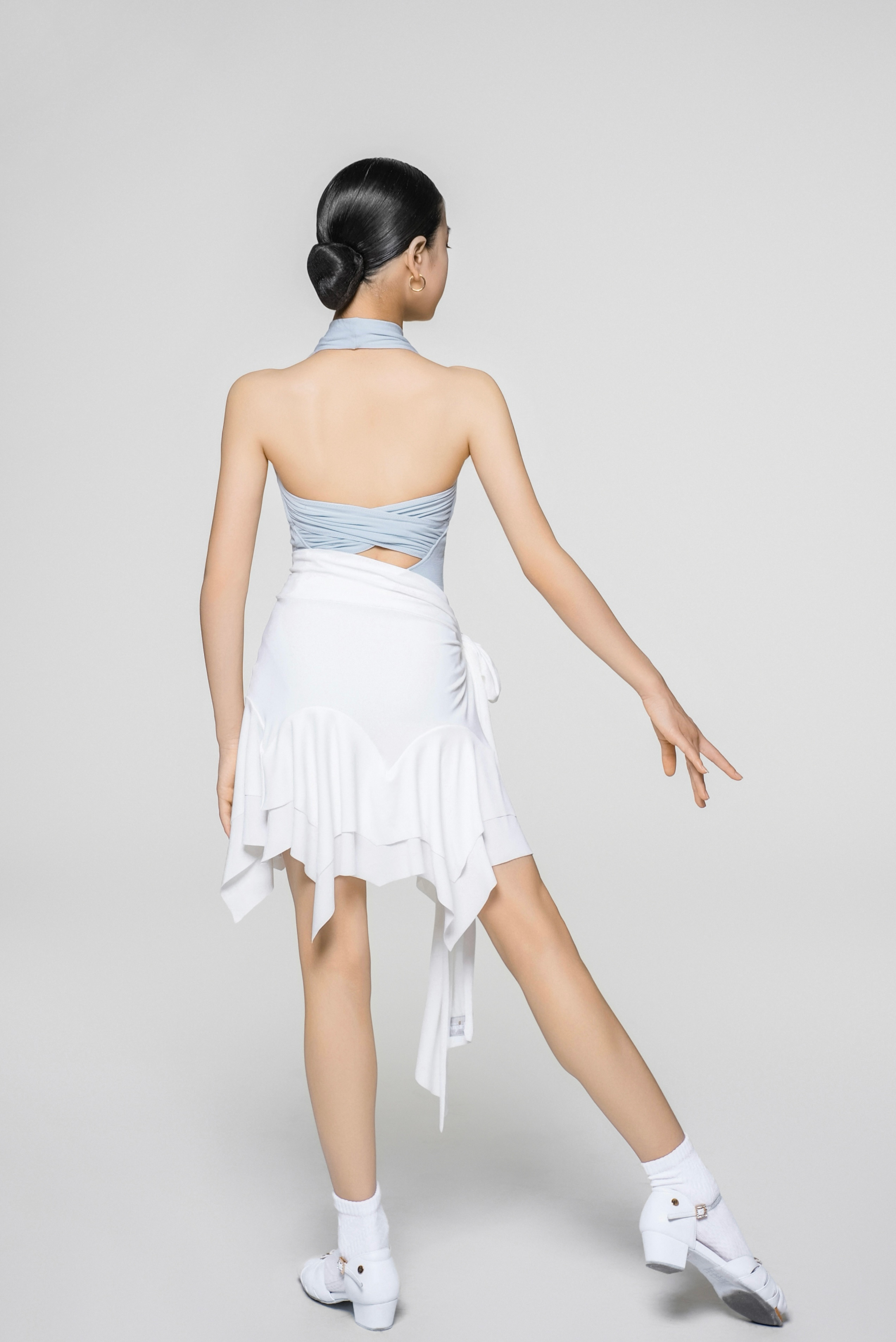 Girls' Strappy Flared Maxi Skirt (with Built-in Shorts/White)