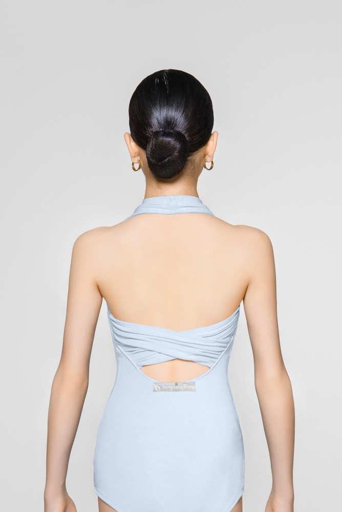 Girls' Fine Thread Halter Backless Jumpsuit (Light Pink)