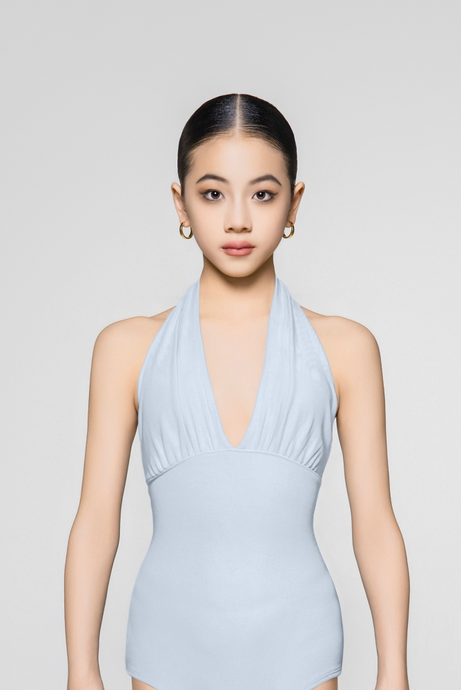 Girls' Fine Thread Halter Backless Jumpsuit (Light Pink)