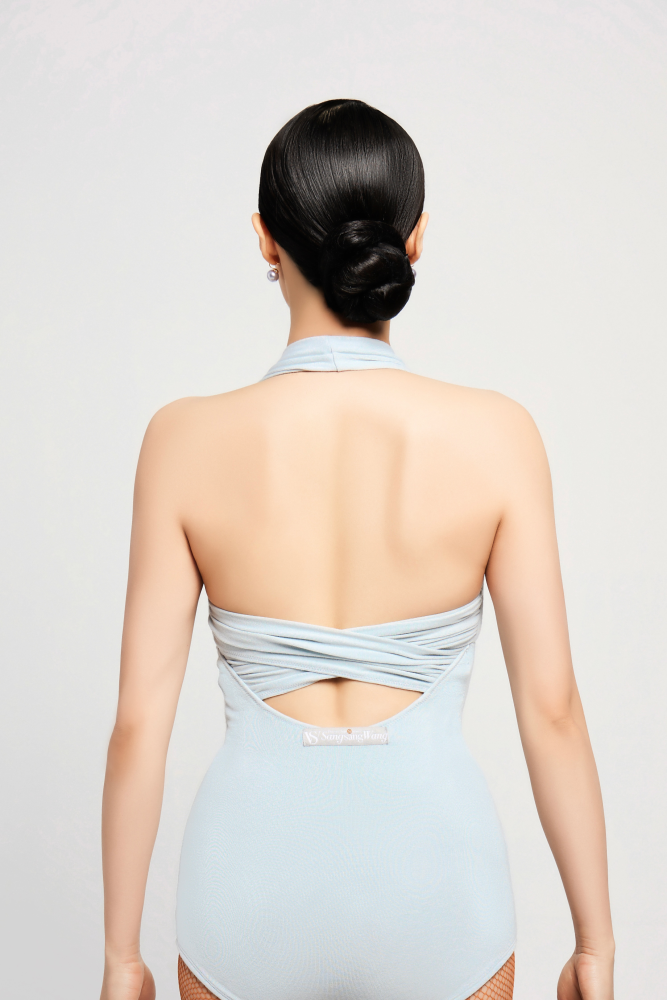 Women's Fine Thread Halter Backless Jumpsuit (Light Pink)