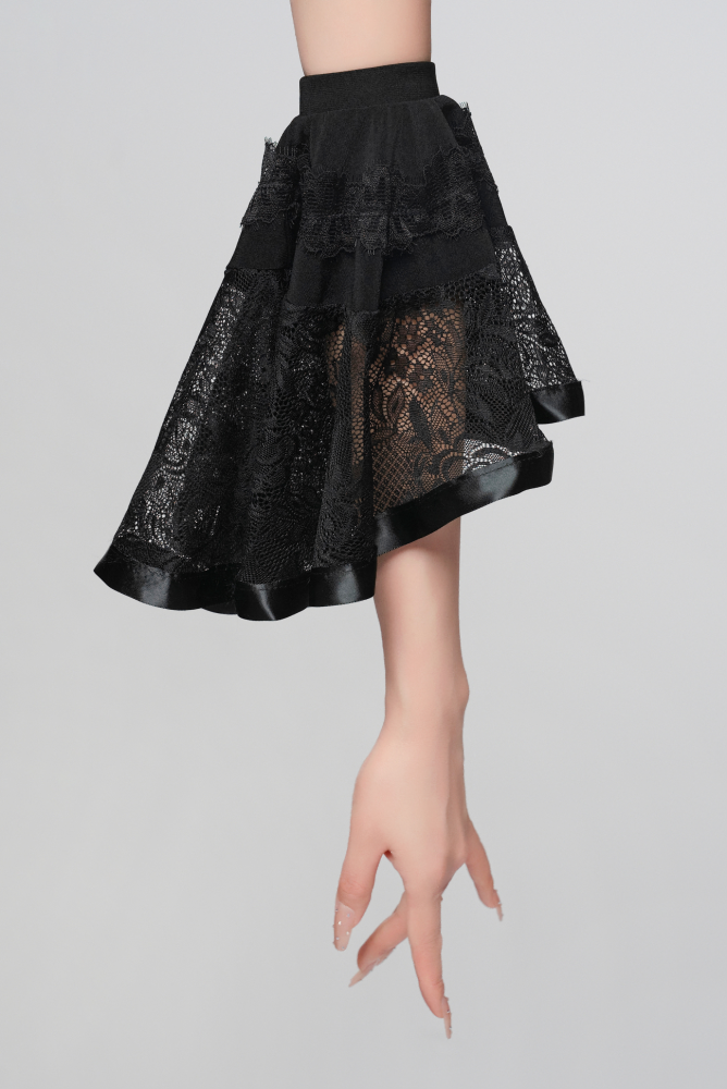 Lace V-Waist Modern Dress (With Sleeve Accessories / Grape Purple)