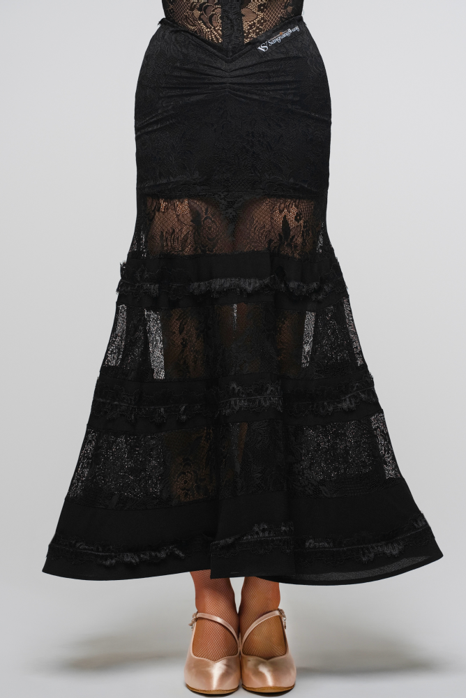 Lace V-Waist Modern Dress (With Sleeve Accessories / Grape Purple)