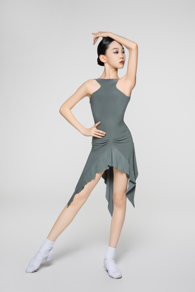 Girls' Backless Flowy Dress (Dusty Green)