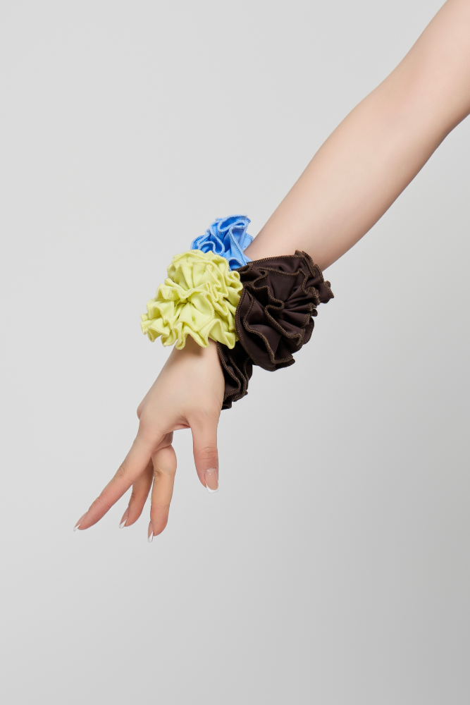 Women's Floral Strap Color-Changeable Fringe Skirt (with Undershorts / Coffee with Yellow & Blue)
