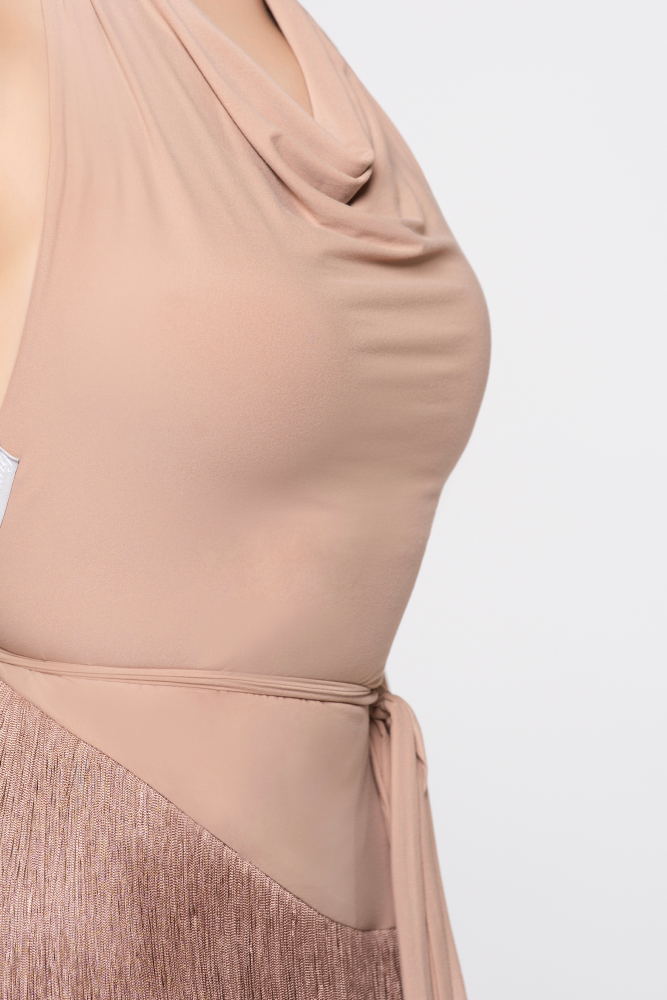 Women's Barely-There Ultra-Lightweight Fringed Tie-Front Top (Nude)