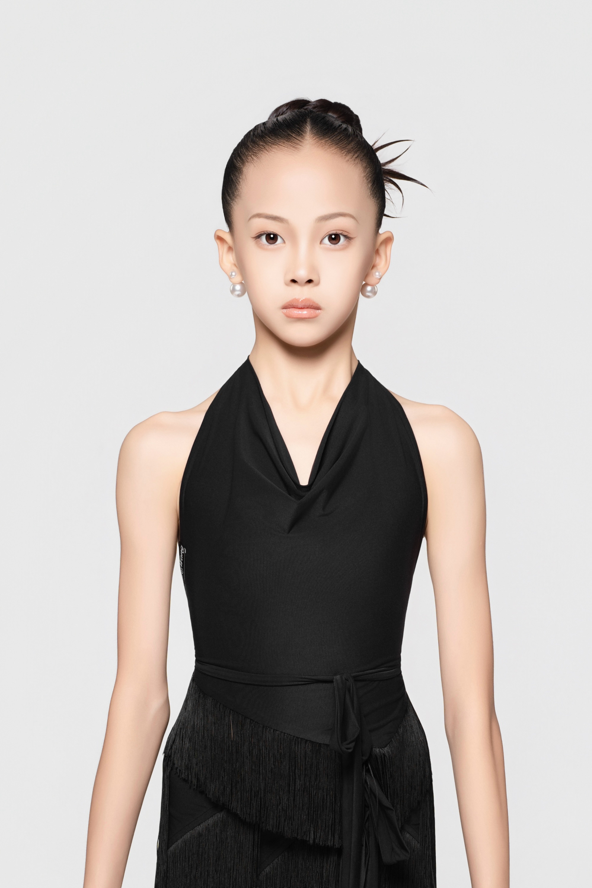 Girls' Barely-There Ultra-Lightweight Fringed Tie-Front Top (Nude)