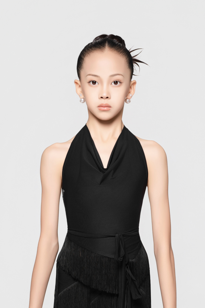Girls' Barely-There Ultra-Lightweight Fringed Tie-Front Top (Nude)