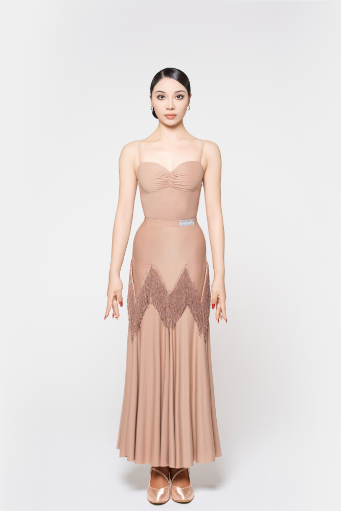 Women's Barely-There Ultra-Lightweight Fringed Modern Skirt (Nude)