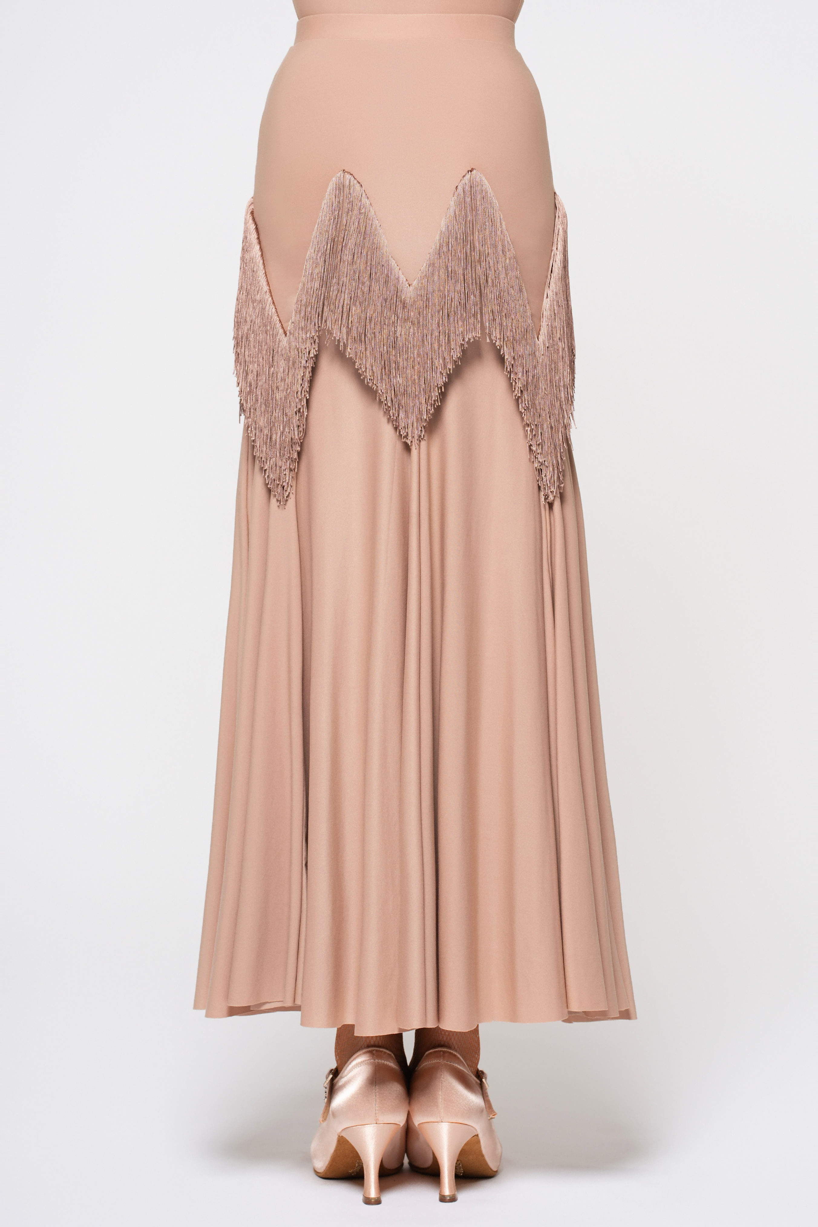 Women's Barely-There Ultra-Lightweight Fringed Modern Skirt (Nude)