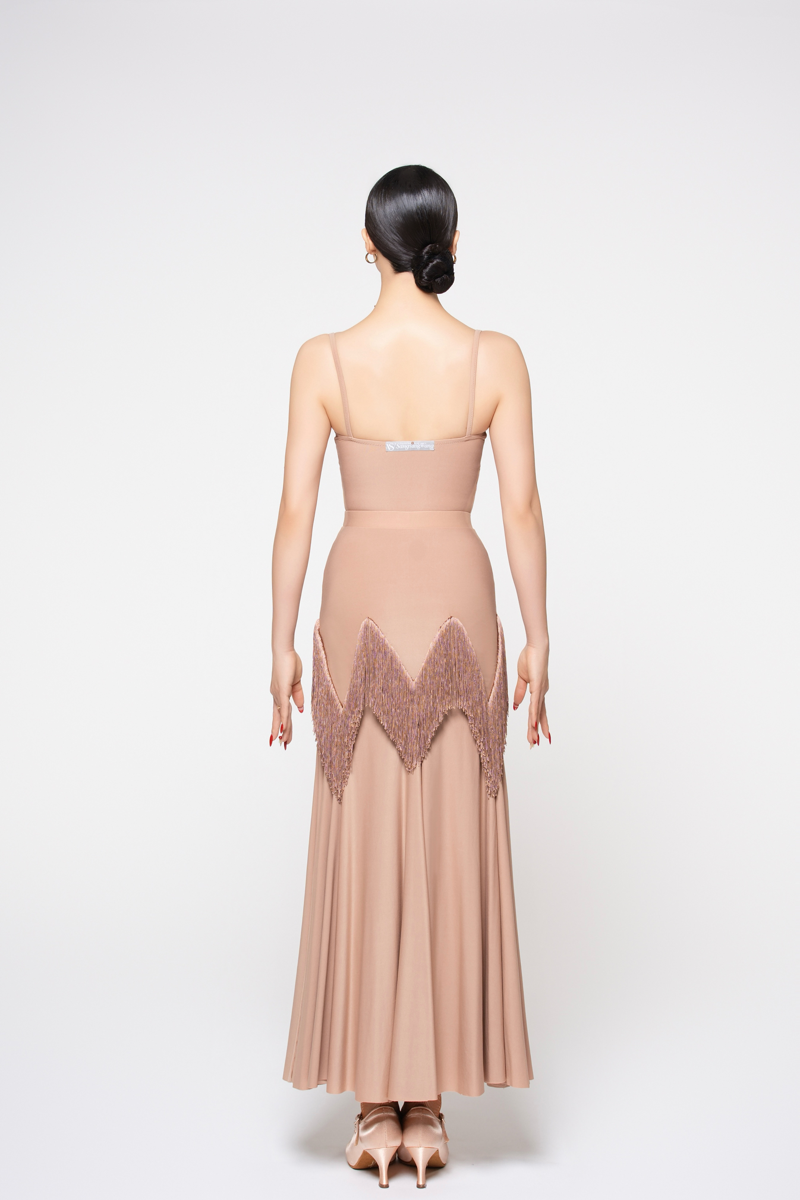 Women's Barely-There Ultra-Lightweight Fringed Modern Skirt (Nude)