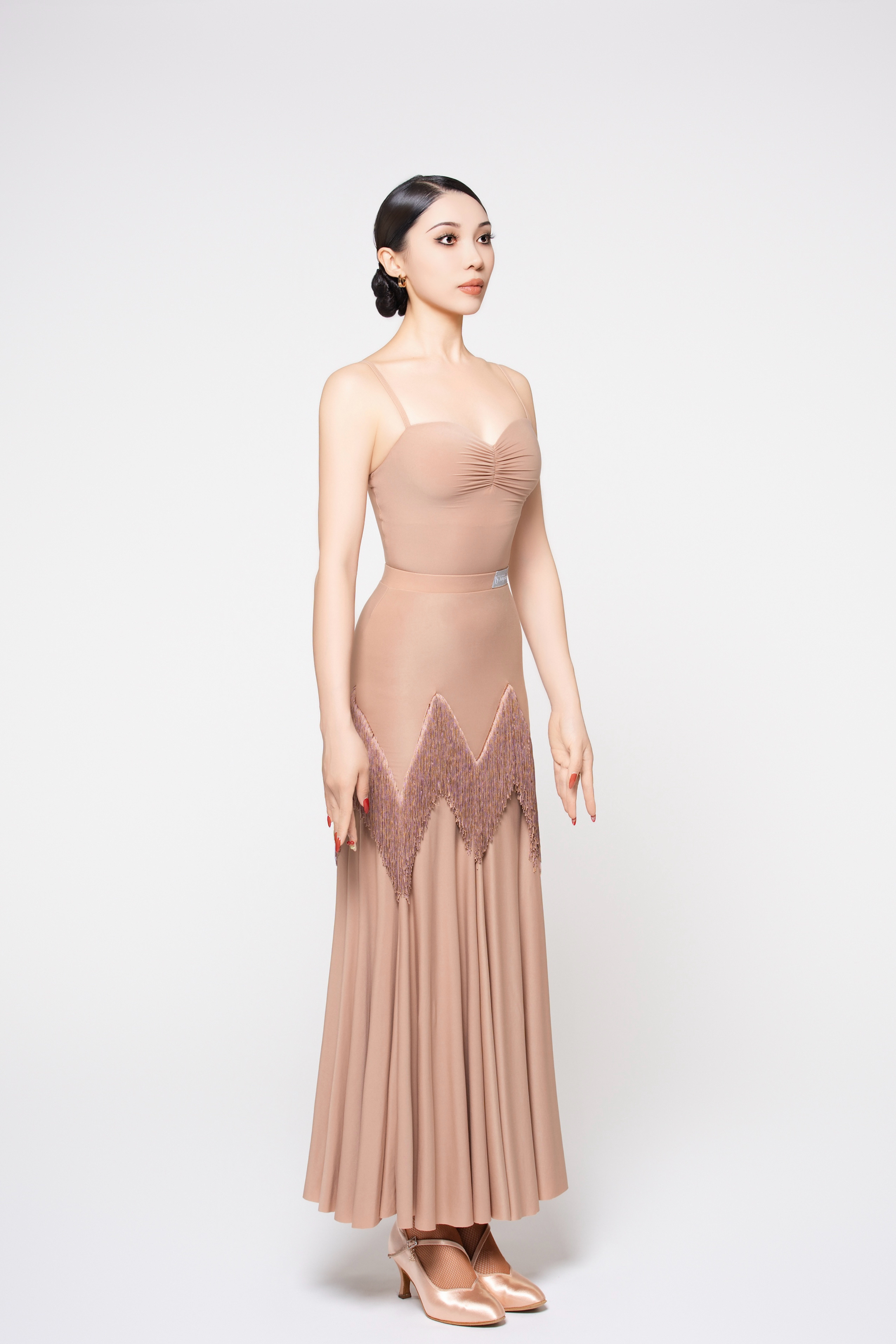 Women's Barely-There Ultra-Lightweight Fringed Modern Skirt (Nude)